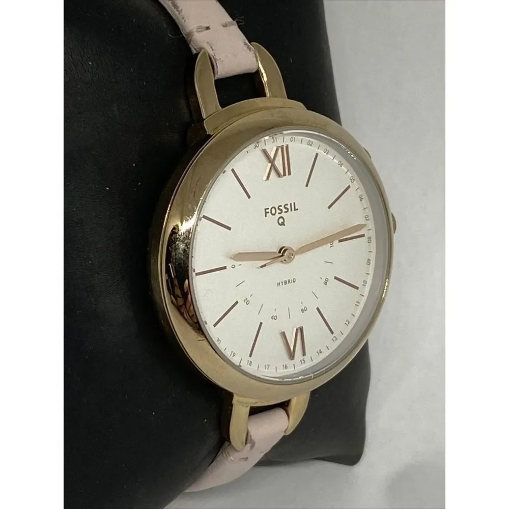 Fossil Q FTW5023 Womens Annette Pink Leather Analog Dial Hybrid Smartwatch CM631